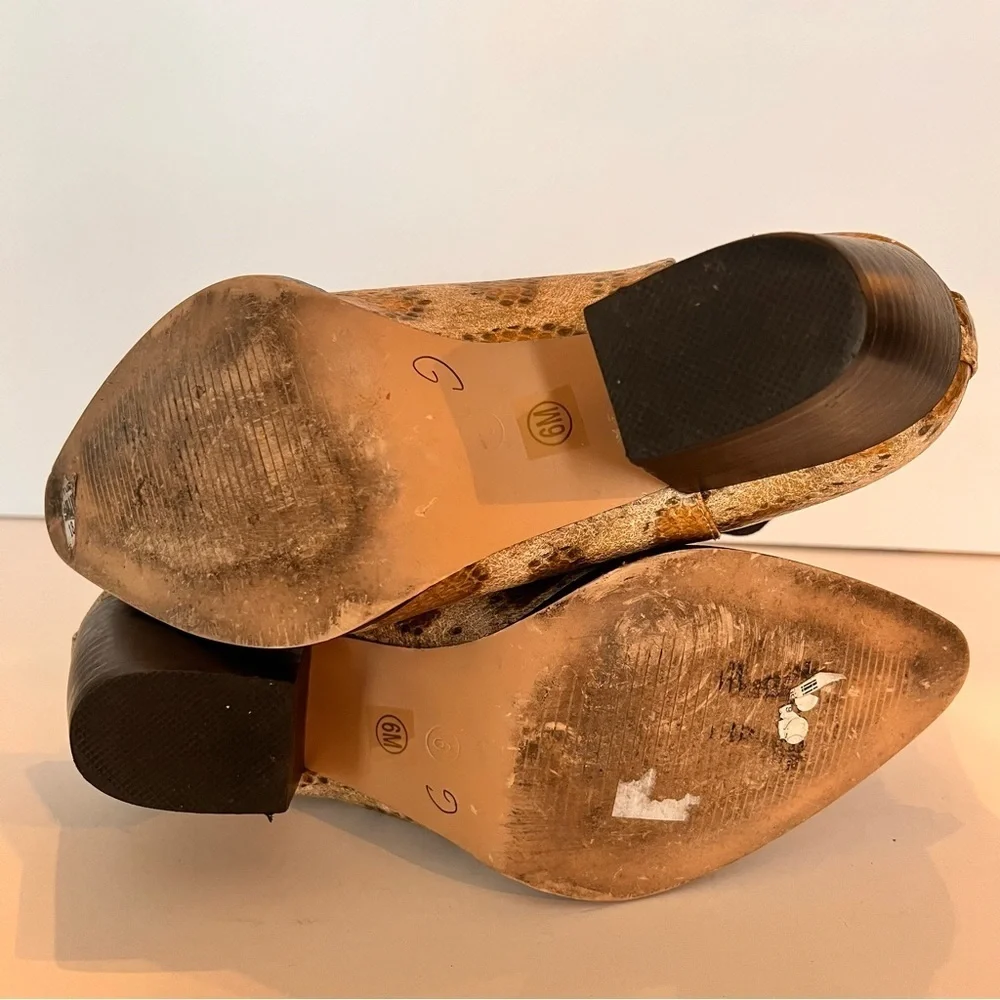 Coconuts by Matisse Women’s Gold Snake-Print Booties Size 6 pointed toe slip on